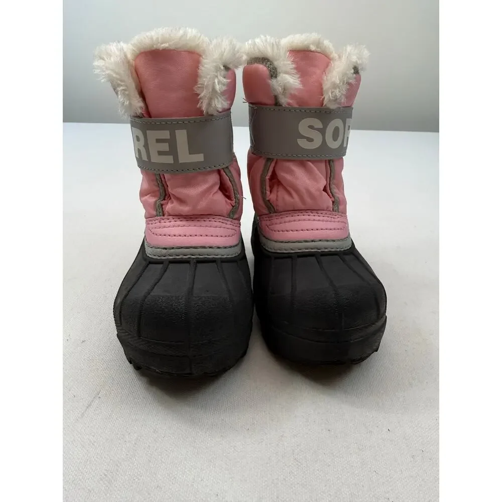Sorel Pink Girls Toddler Winter Snow Boots‎ Waterproof Faux Fur Size 7